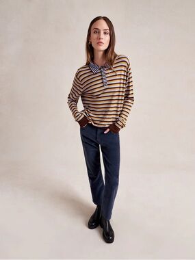 La Ligne Ben Striped Polo Sweater